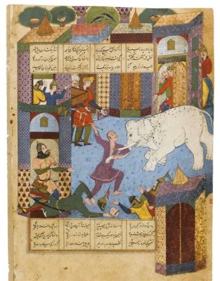 Shahnameh de Firdausi: Um Retrato Vibrante de Heróis e Deuses em Miniatura Intricada!