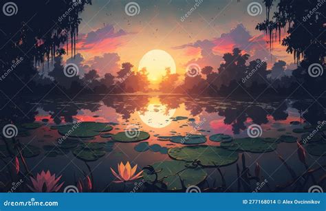 The Landscape With a Water Lily Pond! An Exploration of Serenity and Color Harmony